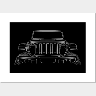 2020 Wrangler - front stencil, white Posters and Art